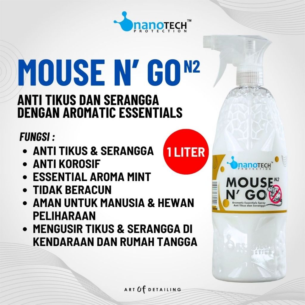 MOUSE N GO 1L - nanoTECH PROTECTION - RAT REPELLENT - CAR RAT REPELLENT - ANTS COCKROACH REPELLENT -