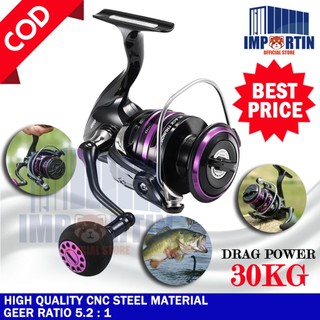 Reel Pancing Metal HP1000 - 7000 10 Kg (Stok Indonesia)/ Reel Pancing Tarikan Full Besi Murah Ungu Kuat/ Reel Ryobi/ Tarikan Pancing Ikan Logam CNC/ Reel Pancing Power Handle Kumparan Pancing Metal/ Gulungan Pancing Ikan/ Gulungan Senar Pancing