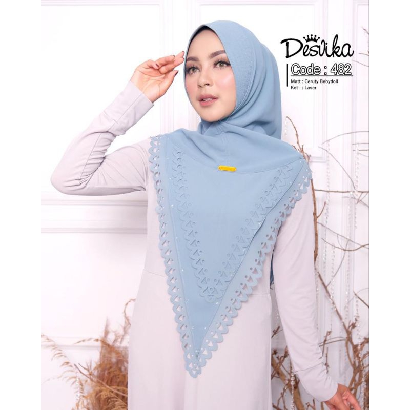 ฮิญาบสําเร็จรูป DC 482 Hoodie ceruty Babydoll เลเซอร์ตัดโดย desvika ฮิญาบสําหรับผู้ใหญ่ผู้หญิงมุสลิม