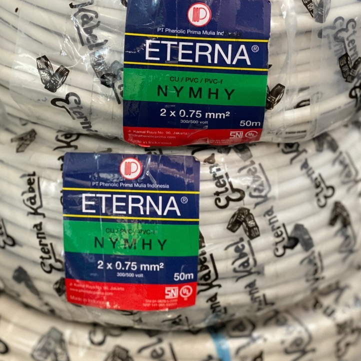 ETERNA NYMHY 2X0.75 mm สายเกลียวสีขาว / 2x0.75 Stranded Cable ราคาต่อเมตร