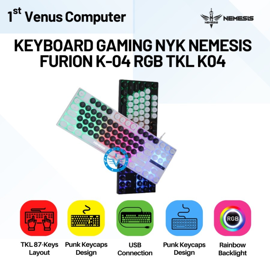 Nyk Nemesis Furion K-04 Rgb TKL K04 / KEY14-คีย์บอร์ดเล่นเกม NYK