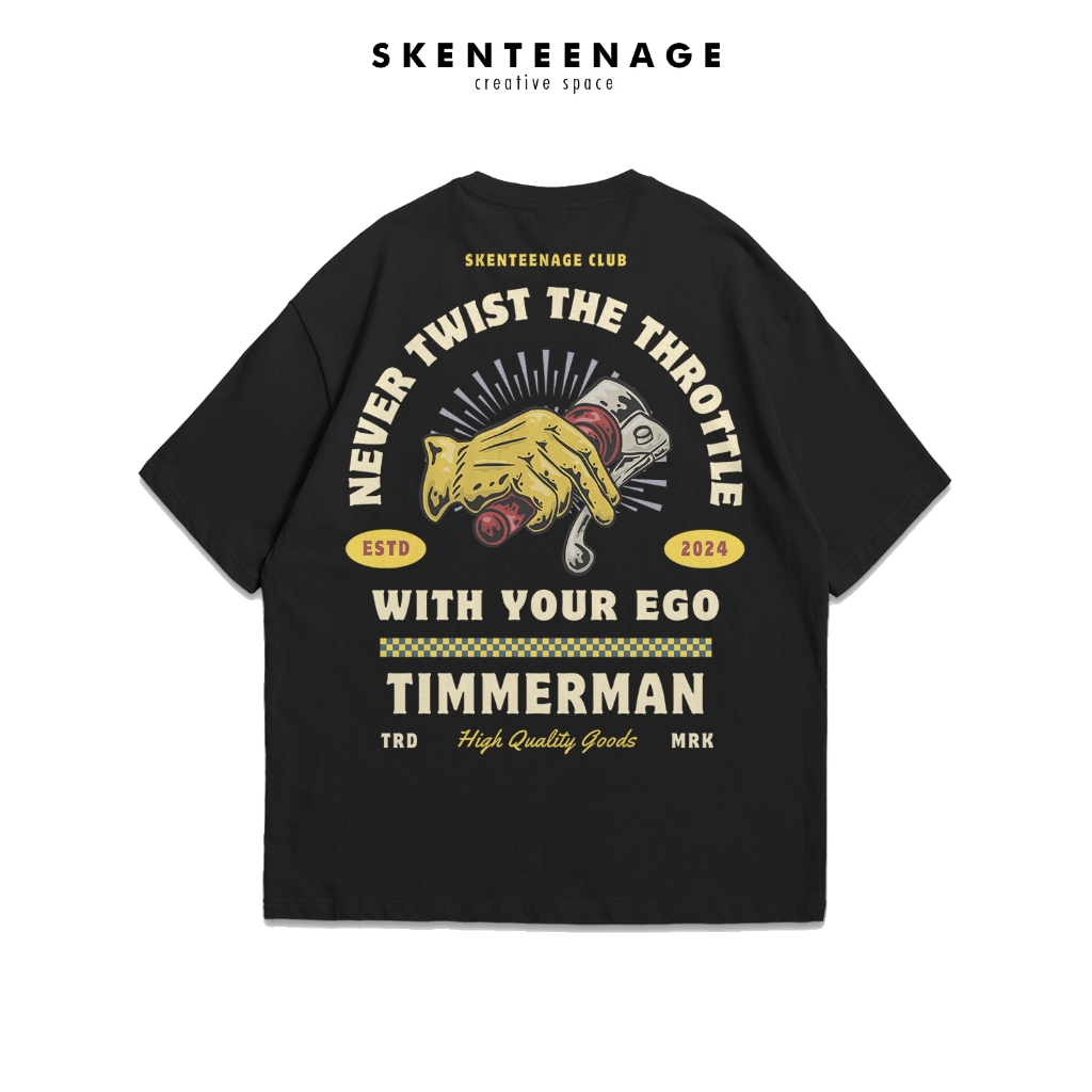 SENTEENAGE - เสื้อยืด OVERSIZED TIMMER MAN UNISEX สีดํา