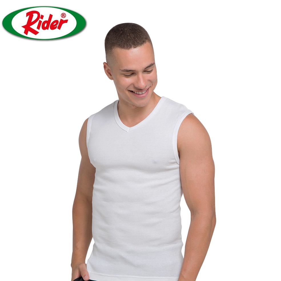 ART B23N Rider Sleeve Tanktop Men VNeck R226BP สีขาว 1 ชิ้น