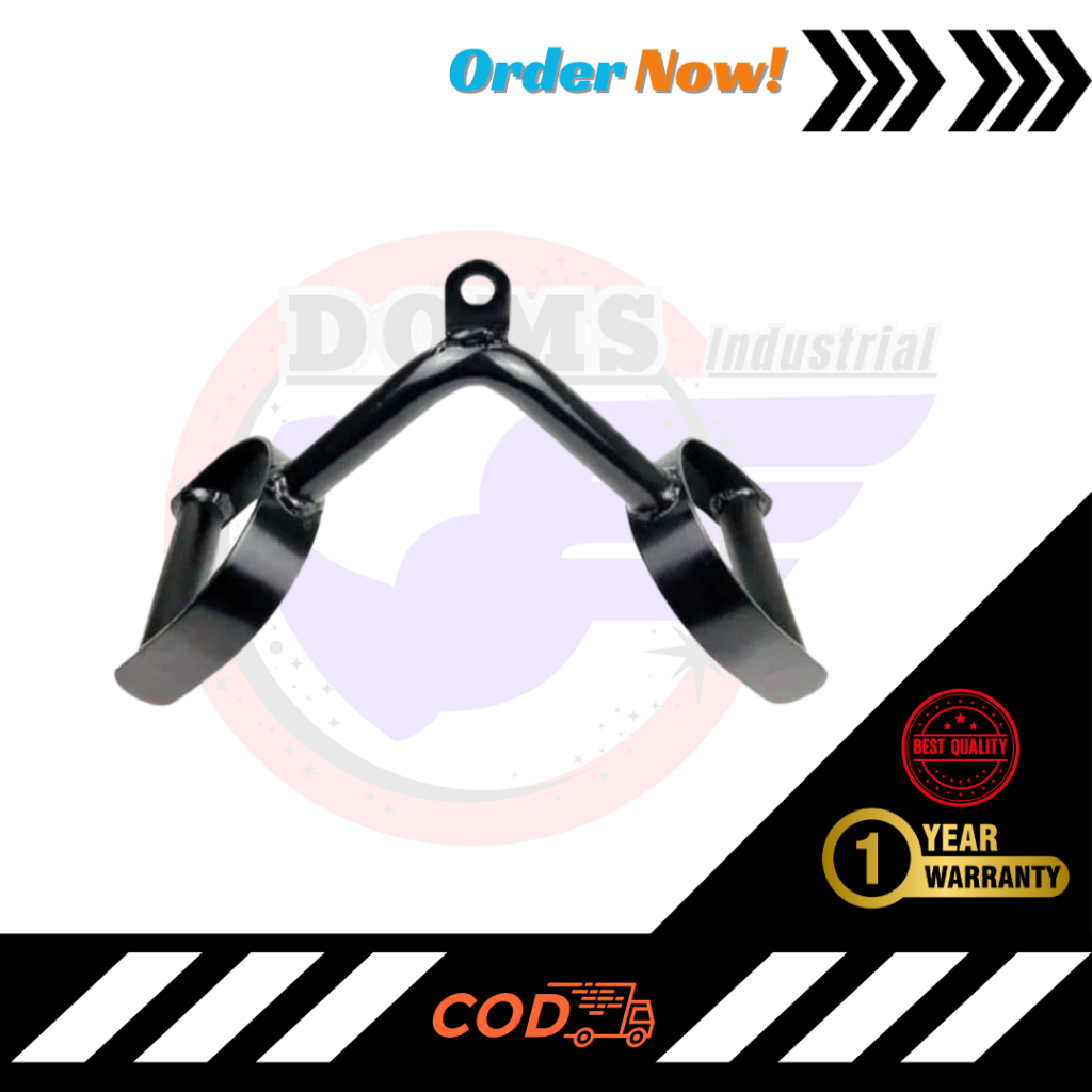 Handle Gym Lat Pull Down Bar - Curl W Bar - D Handle Tricep Bicep Bar
