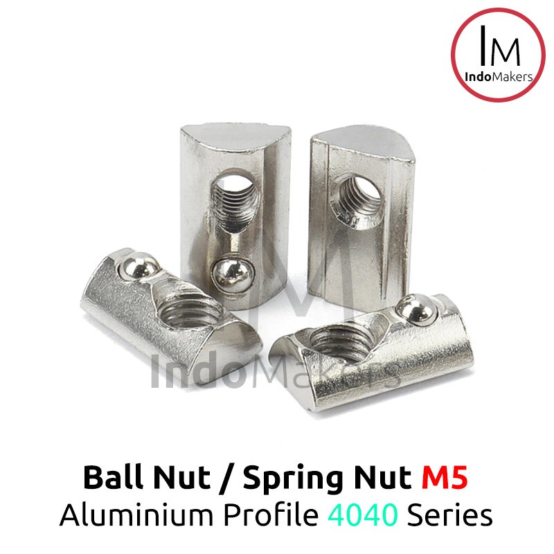 Ball Nut / Spring Nut เลื่อน M5 Aluminium Profile 4040 Series