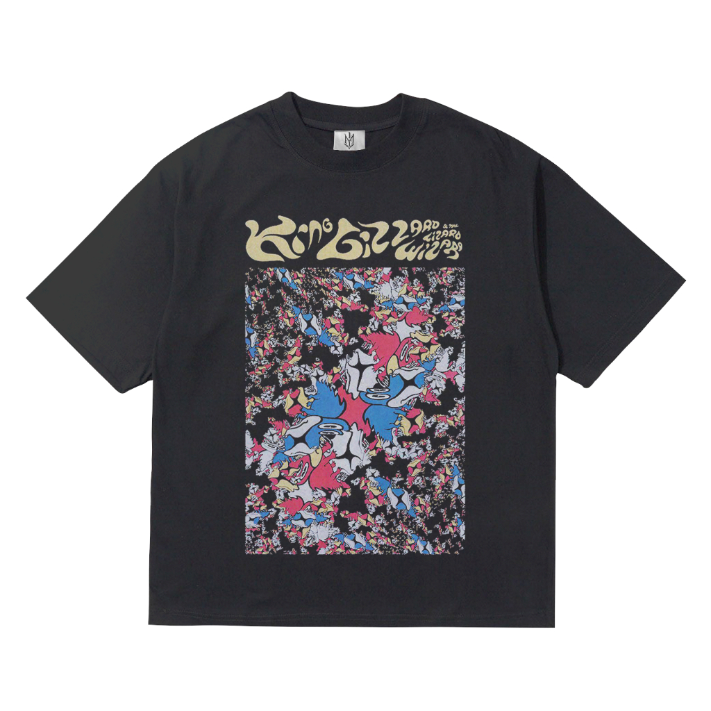MEDIEVALCO - KING GIZZARD และเสื้อยืด LIZARD WIZARD 8 | เสื้อยืด OVERSIZE BLACK STYLE Y2K VINTAGE BO