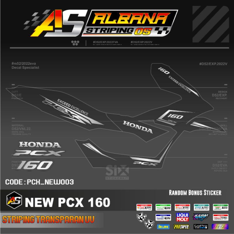 TRANSPARENT PCX 160 VARIATION STRIPING/TRANSPARENT PCX 160 สติ๊กเกอร์