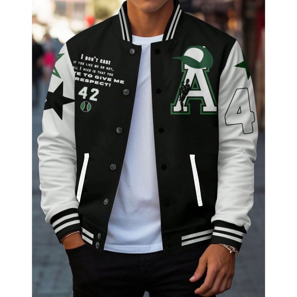 Varsity Baseball Jacket Over size (S - 6XL) NY Logo Japanese Varsity Jacket Bassebal Bomber Jacket F