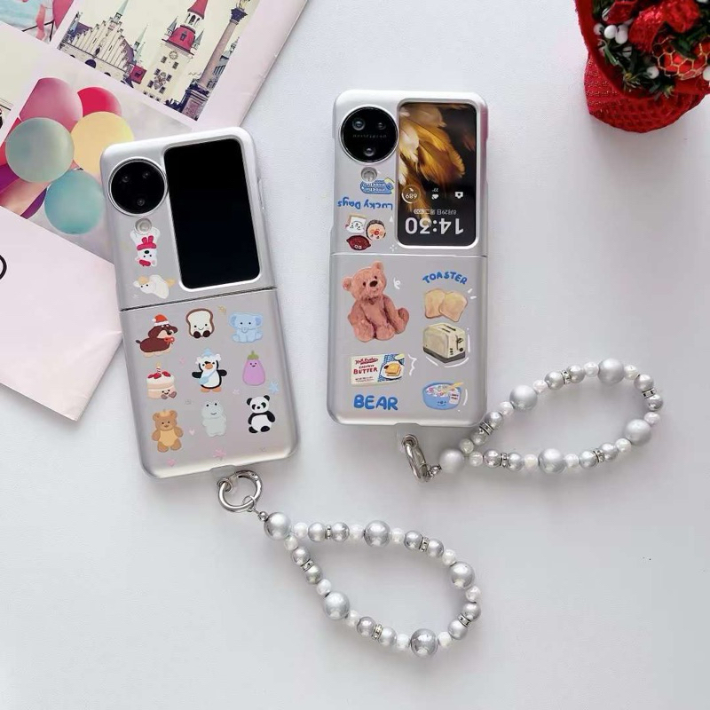 เคส Silver Matte Hardcase Oppo Find N2 N3 Flip Samsung ZFlip3 Zflip4 Zflip5 Flip5 Flip4 Flip3 Z Flip