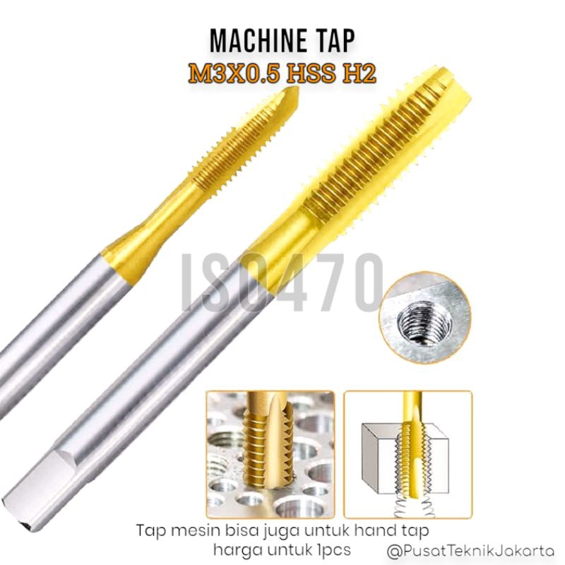MESIN 1 ชิ้นเครื่อง Tap m3x0.5 hss h2 tap Machine สามารถใช้กับต๊าปมือได้