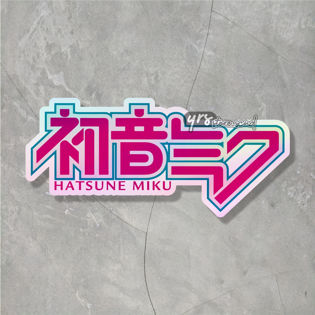 HP Hatsune Miku โฮโลแกรมอะนิเมะสติ๊กเกอร์โลโก้สติ๊กเกอร์เคสโทรศัพท์มือถือแล็ปท็อป ฯลฯ ขนาด +- 7 x 3,2 ซม