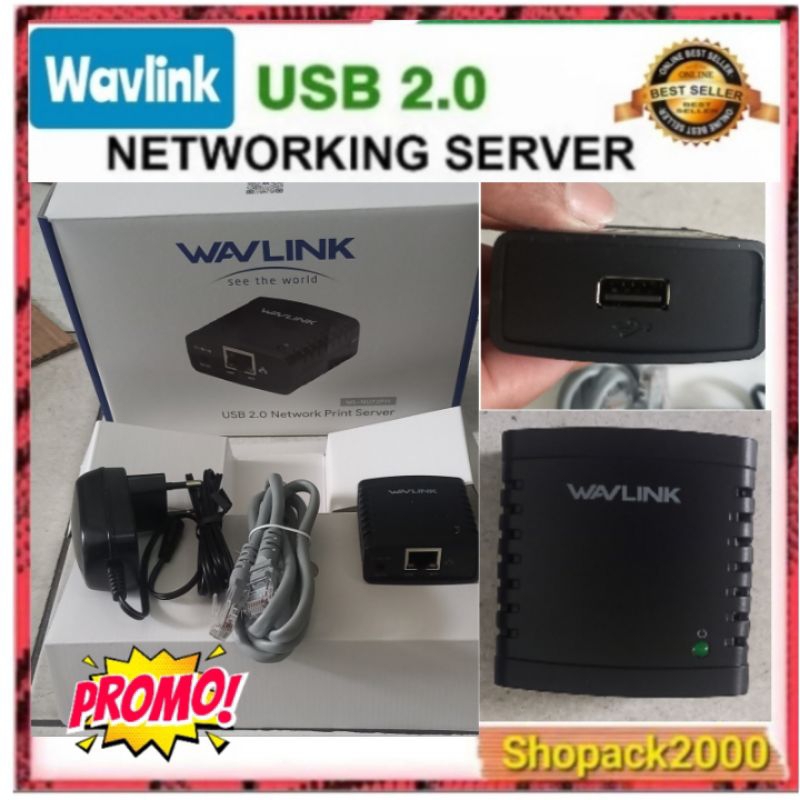 Wavlink USB 2.0 Network Print Server, LAN Print Share Server สําหรับเครื่องพิมพ์ USBP, LPR Print Pro