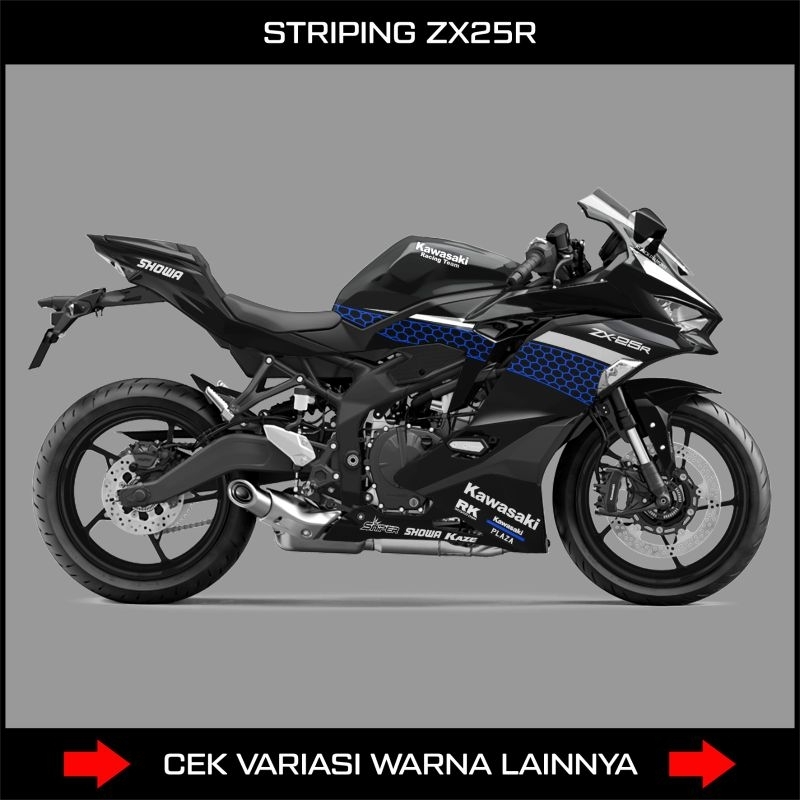 Ninja ZX25R Grapis Carbon Striping / Kawasaki Ninja ZX25R Motorcycle Sticker / ZX25R Striping Sticke