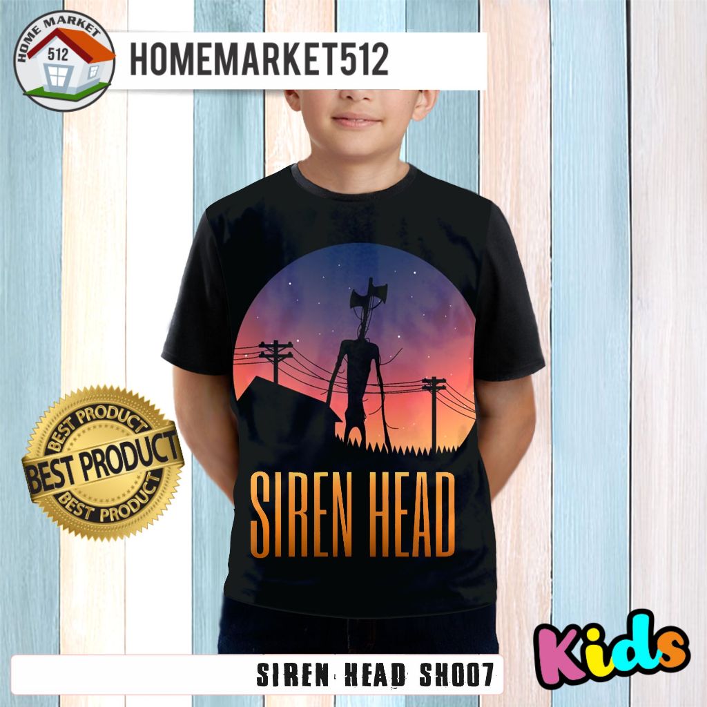 เสื้อยืด พิมพ์ลาย SIREN HEAD SH007 สําหรับเด็กผู้ชาย และเด็กผู้หญิง | Homemarket512