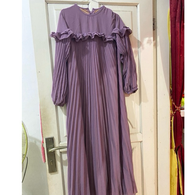 PRELOVED PREMIUM MAUVE PLISKET DRESS
