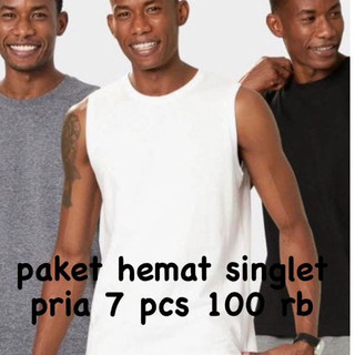 PAKET HEMAT 7 PCS Singlet Kaos Singlet Singlet Polos Singlet Kaos Singlet Pria Dewasa Singlet gym