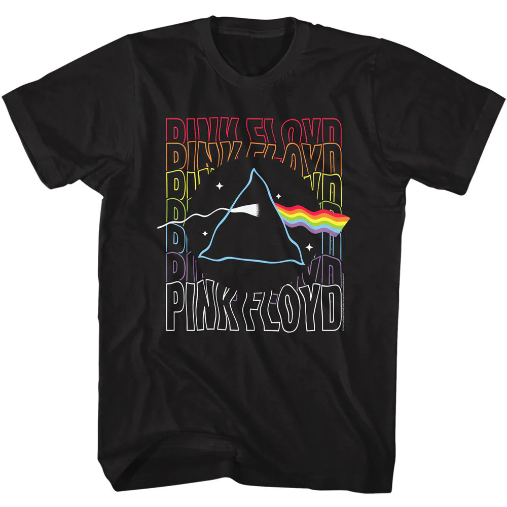 Pink Floyd Wavy Prism Premium T-Shirt Music Band Pink Floyd | เสื ้ อยืดวงร ็ อคโลหะ