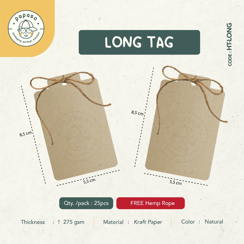Tag / Hang Tag / Kraft Tag / เชือกปอ / 5.5x8.5cm