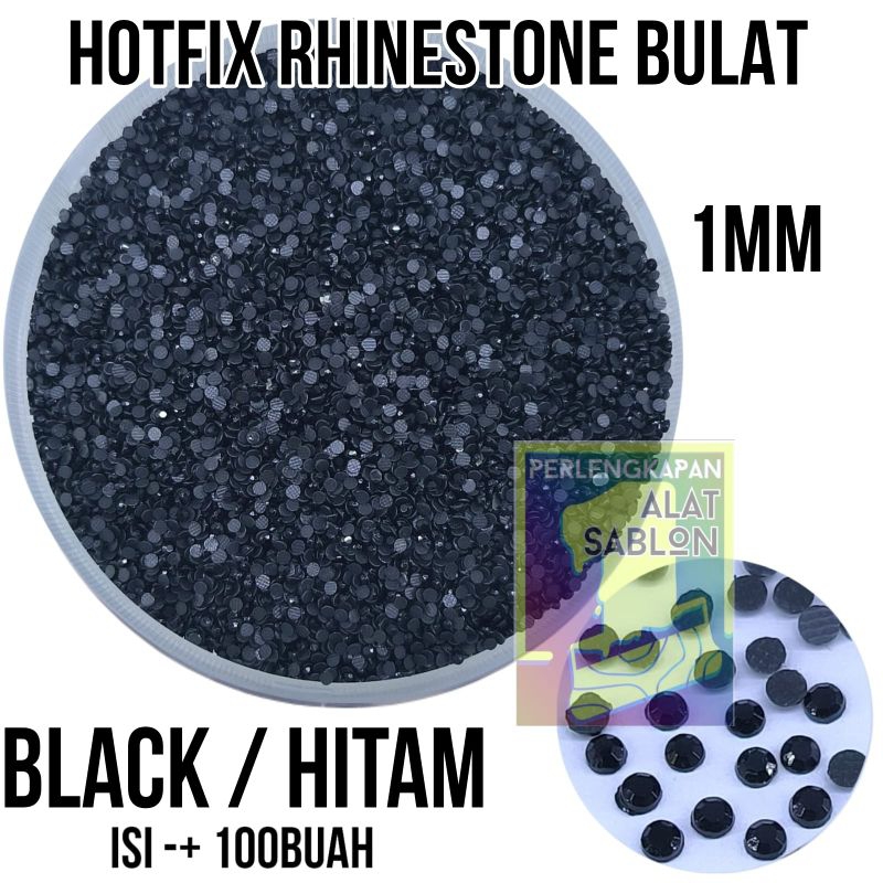 RHIINESTONE ROUND 1MM HOTFIX แท่งสีดํา