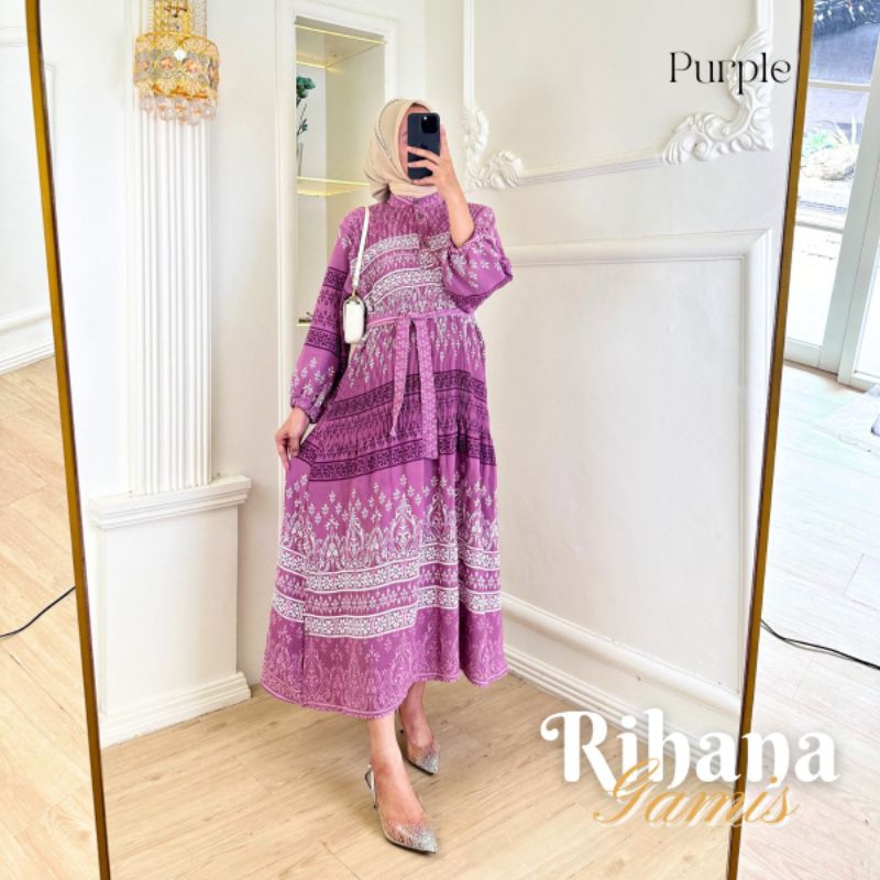 RIHANNA DRESS PLISKET MOTIF