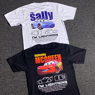T-Shirt Kaos Couple Lightning Mcqueen & Sally Carrera Combed 24s V2