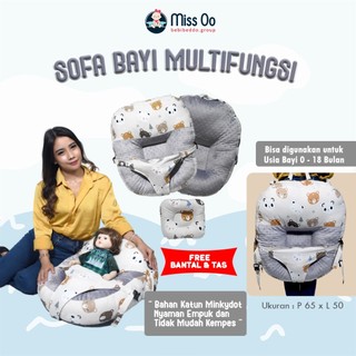 [FREE PACKING TAS SERUT] Sofa Bayi  Duduk Jumbo MINKY DOT LEMBUT Multifungsi Kasur bayi Dengan Gesper Sabuk Pengaman Free Bantal Peyang Baby / Kasur Bayi MINKY DOT SUPER LEMBUT PREMIUM