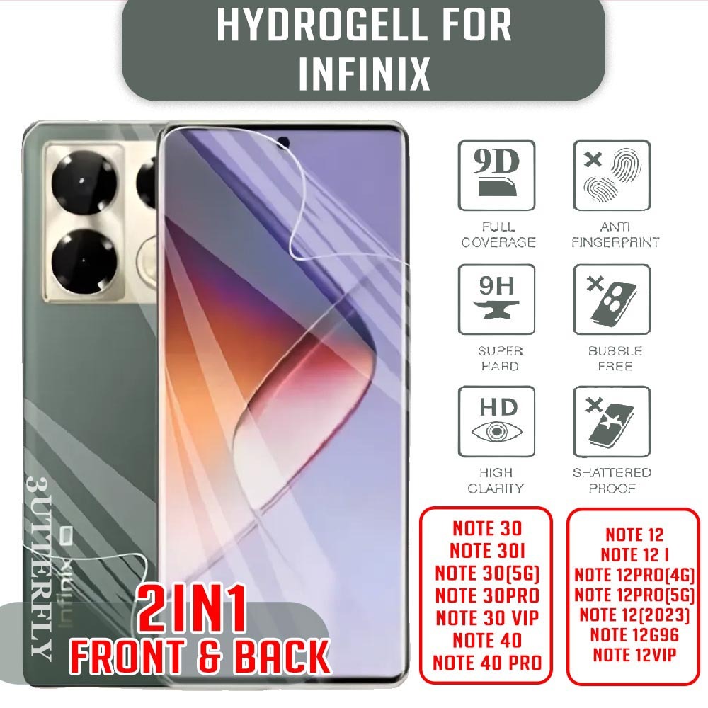LAYER [ANTIGORES] Screen Guard Hydrogel Screen Protector Infinix 30 30 30i 30 pro Note 40 pro note 1