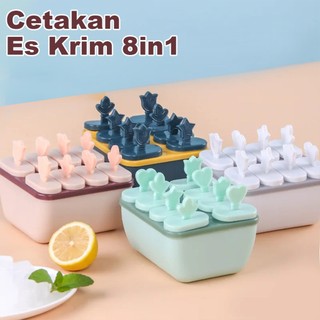 Cetakan Ice Cream Plastik 8 Slot Cetakan Jelly Stik Plastik Multifungsi Terbaru BG-1