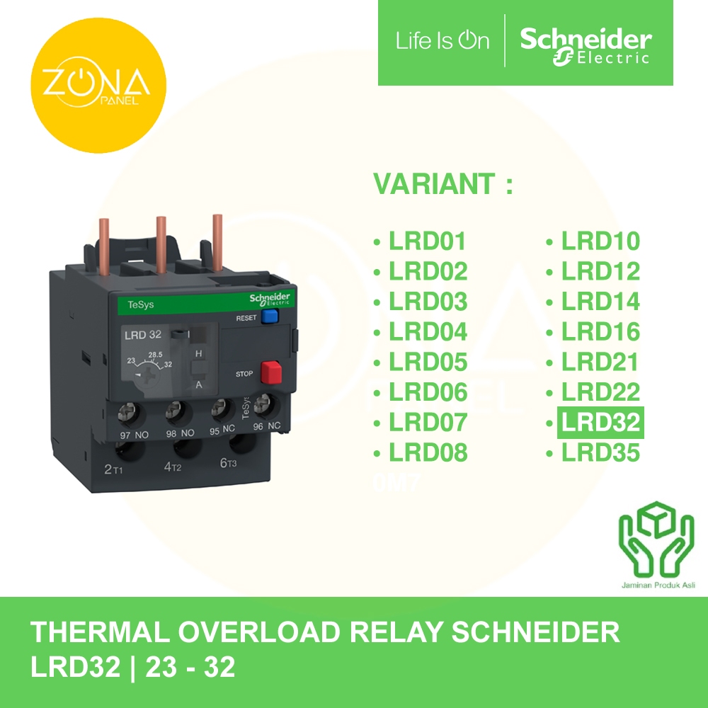 THERMAL OVERLOAD RELAY SCHNEIDER LRD32 LRD 32 23-32A ใหม่ต้นฉบับ