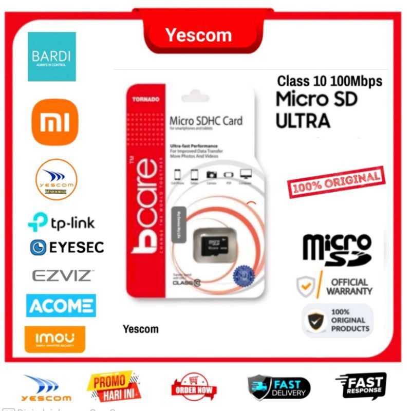 Micro SD CARD BCARE ORIGINAL 128GB สําหรับ GADGET/HP/กล้องวงจรปิด IP CAM/ET