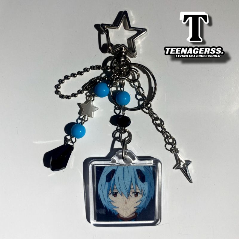 GANTUNGAN ลูกปัดพวงกุญแจกระเป๋า Rei Ayanami Neon Genesis Evangelion พวงกุญแจกระเป๋าลูกปัดเครื่องประดับ Charm ความงาม