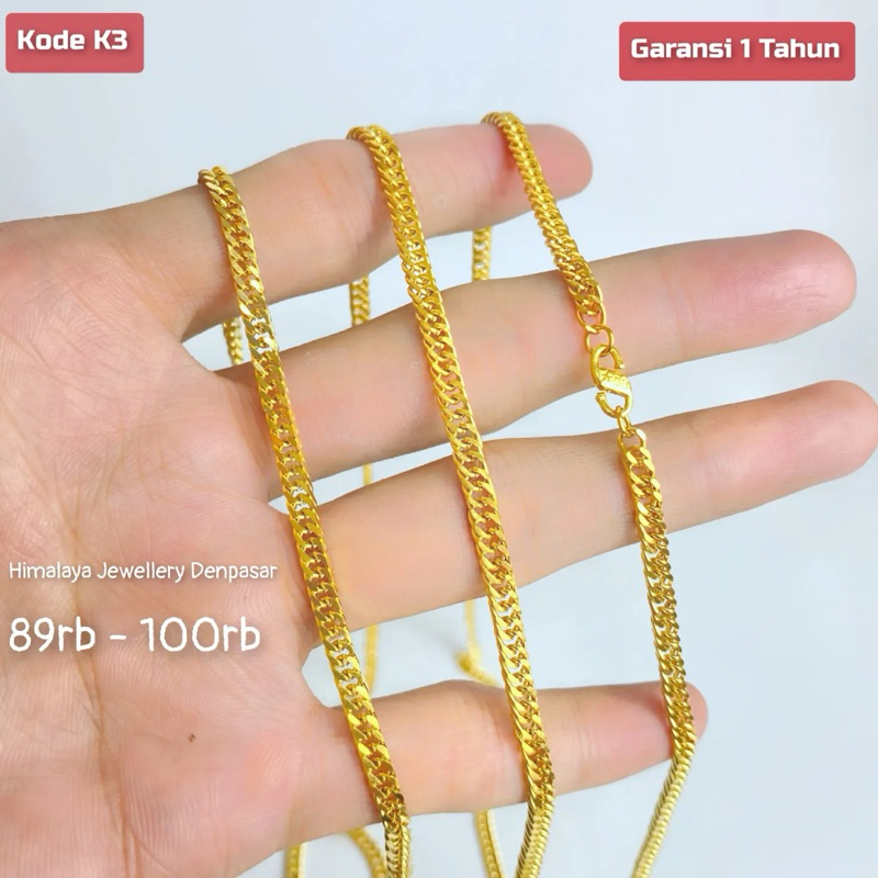 สร้อยคอโซ่ไทเทเนียมขนาด 3.7 มม. ป้องกันสนิม ป้องกันภูมิแพ้ CODE K.TIT 004 Himalaya Jewelry Denpasar