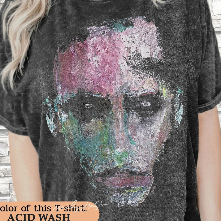 เสื้อเชิ้ต ลาย Marilyn Manson Faceart