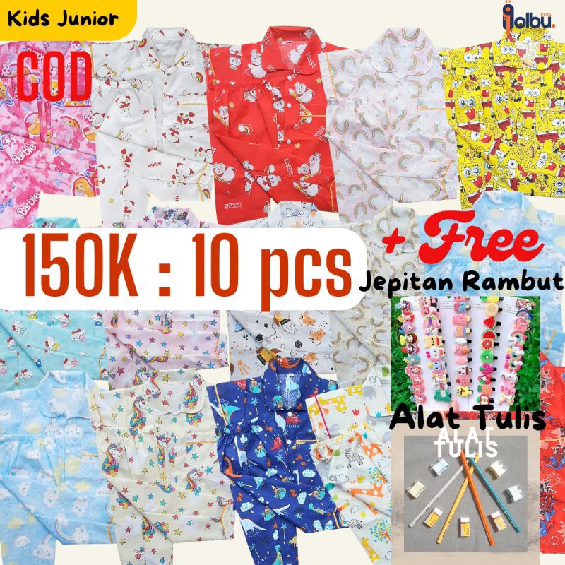 Lokal ขายส่ง CHILDREN& 39;S PAJAMA BUSINESS PACKAGES LOCAL MATERIAL 1-10 ปี 10 ชิ้น
