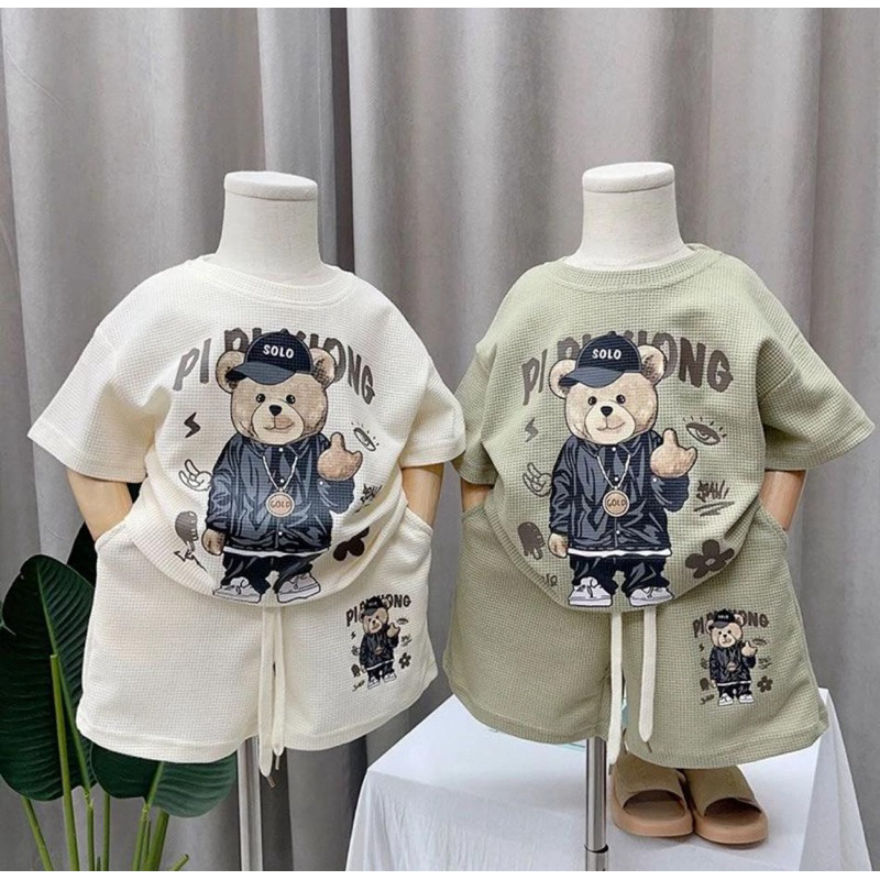 Unisex BEAR MOTIF CHILDREN& 39;S STUNT WAFER MATERIAL จัดส่งฟรีสําหรับ CHILDREN AGED 1-5 สามารถจ่ายเ