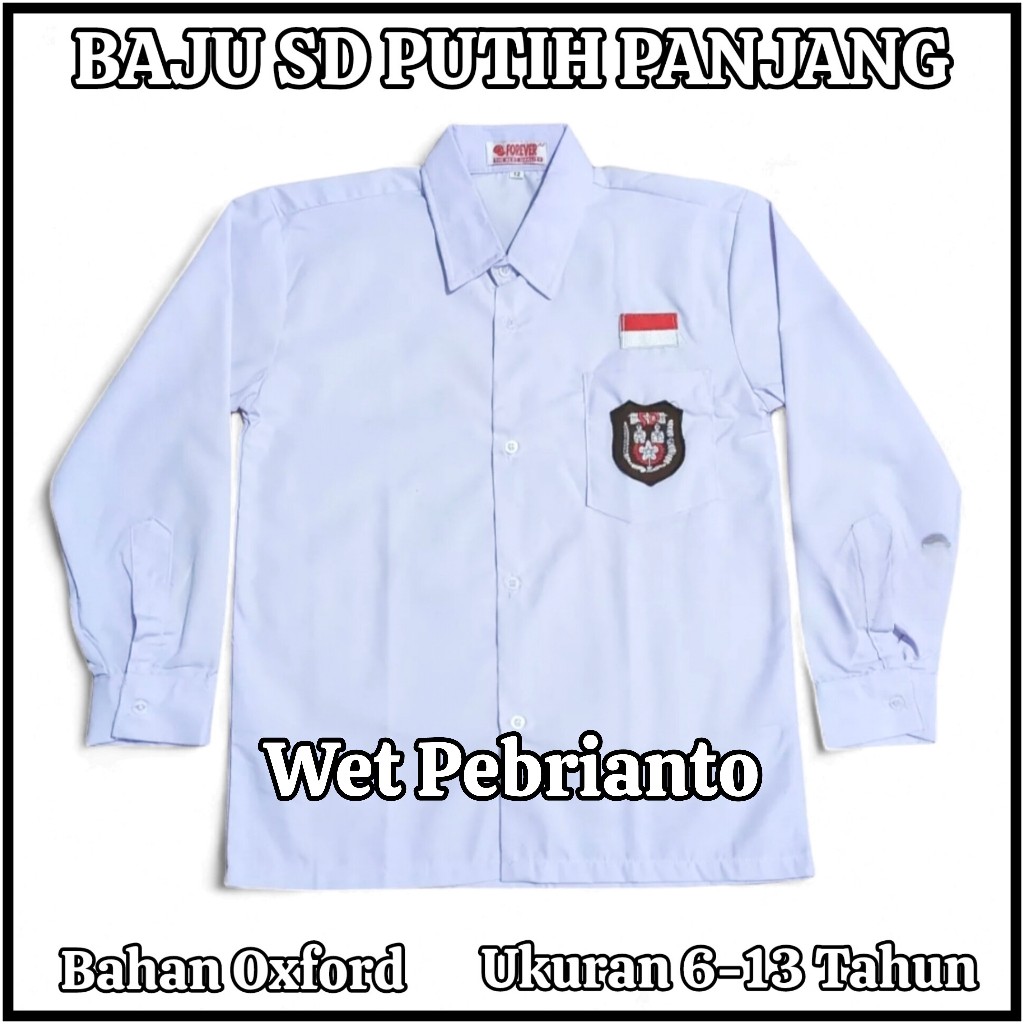 KEMEJA เสื้อนักเรียนประถมแขนยาวสีขาว ชุดนักเรียนประถม Top