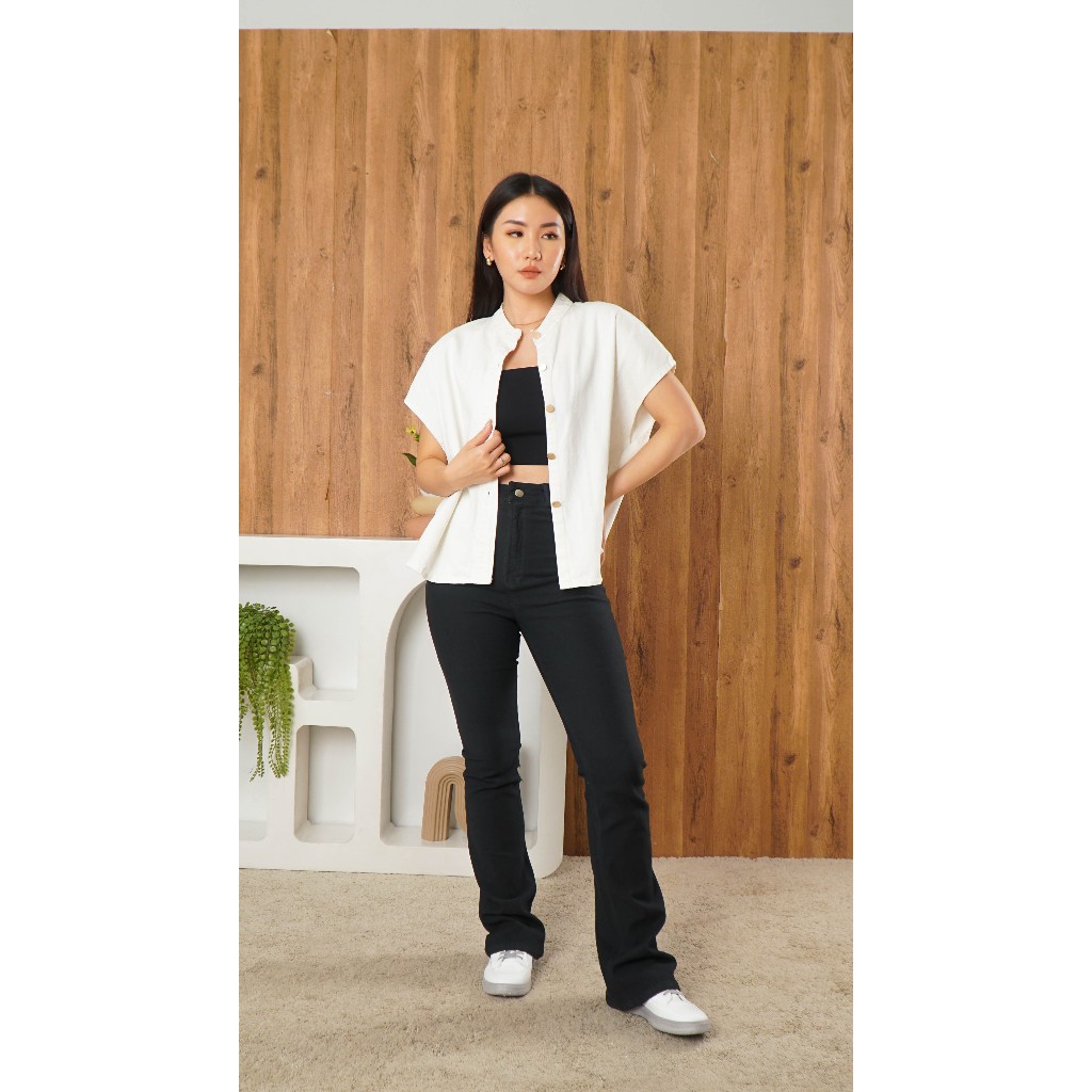 Womens Slim Fit Stretch Denim Stylish Long Pants - Ariane Blanca Pants