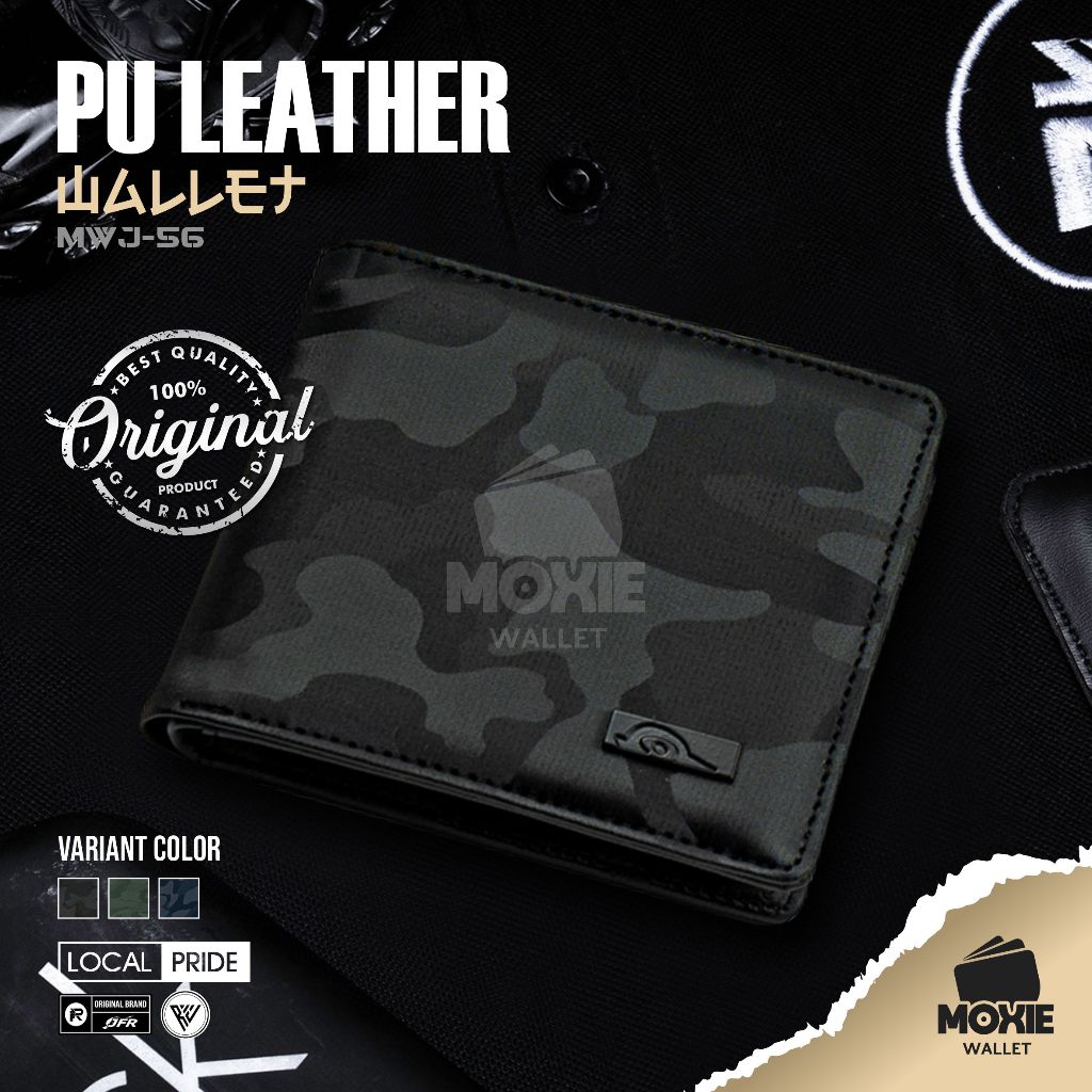 กระเป๋าสตางค์ผู้ชายสําหรับเด็กชายและเด็กหญิงวัยรุ่นสั้น Army Motif Distro Branded Simple Cool Contemporary Synthetic Leather Wallet PU Premium MWJ56