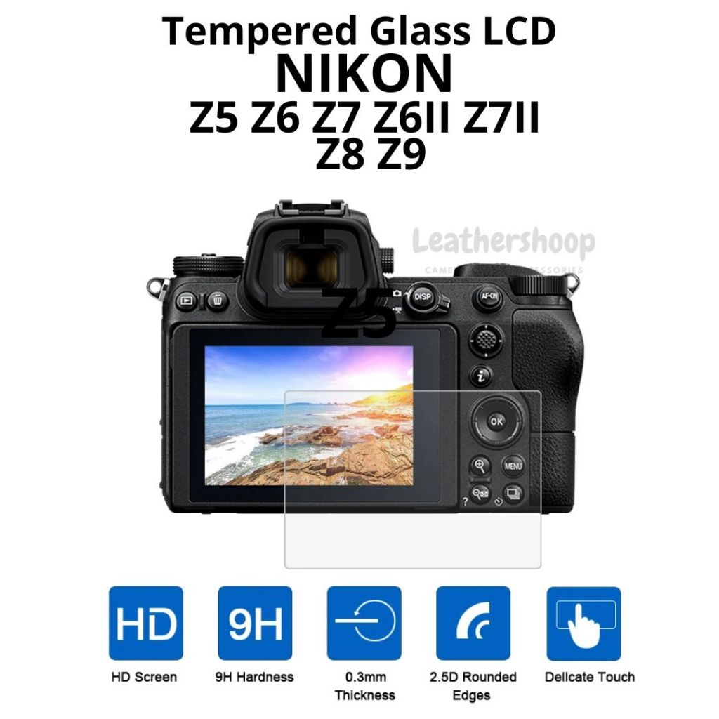 ป้องกันหน้าจอสําหรับ Nikon Z5 Z6 Z6II Z7 Z7II Z8 Z9 กระจกนิรภัย LCD