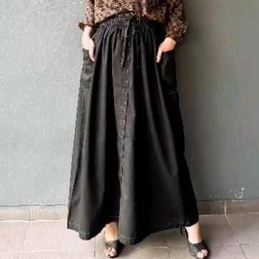 KATUN ผู้หญิงสีดํา A-Line Mayung Flare ร่มผ้าฝ้ายกระโปรงกว้าง 97 ซม. Fit XXL Lezahrasignature กระโปร