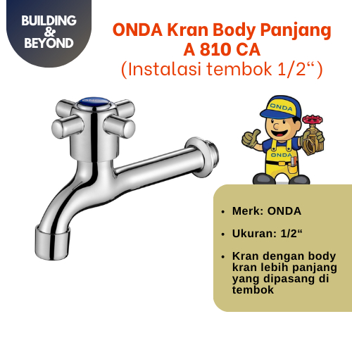 ONDA GARDEN / WALL FAUCET 1/2" LONG BODY MULTIPURPOSE A 810 CA
