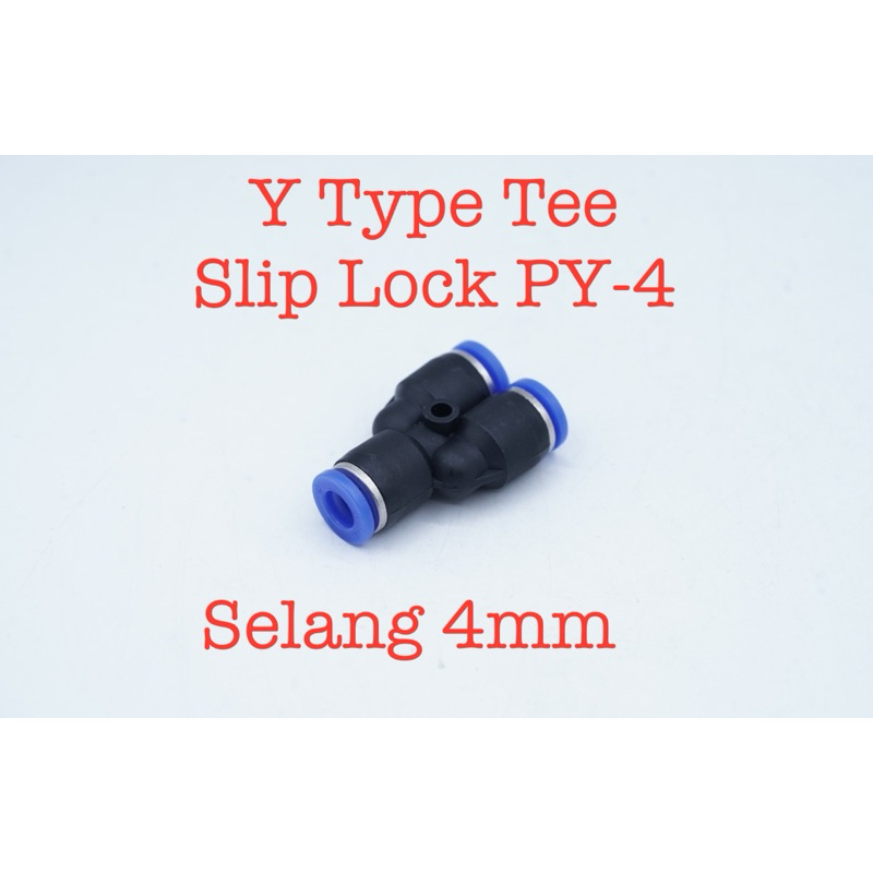 PY-4 PY4 Connector Fitting Y ประเภท Tee Pneumatic Slip Lock ท่อ 4 x 4 มม. 3 วิธี Push in อุปกรณ์ทองเ