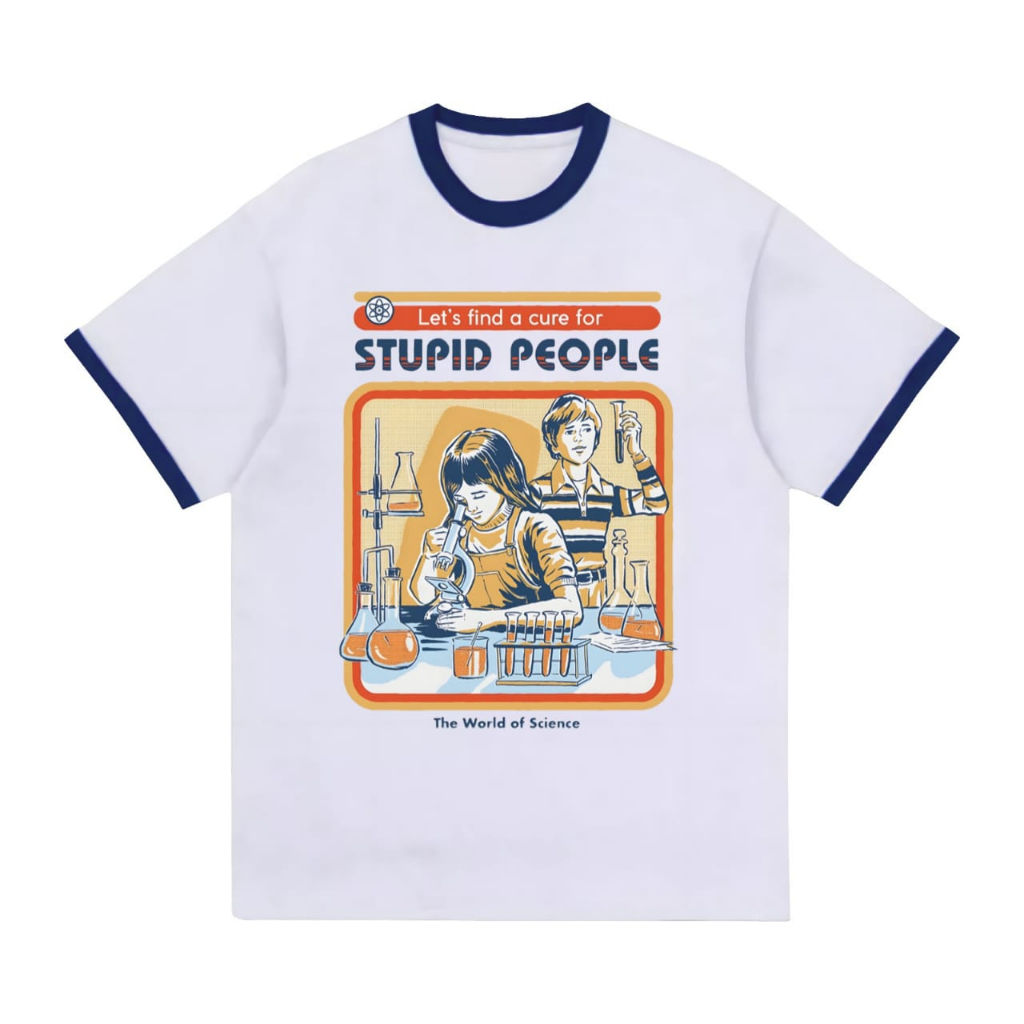 Putih Metaphor Tshirt คนโง่วินเทจแขนสั้น Ringertee เสื้อยืดสีขาว distro Unisex