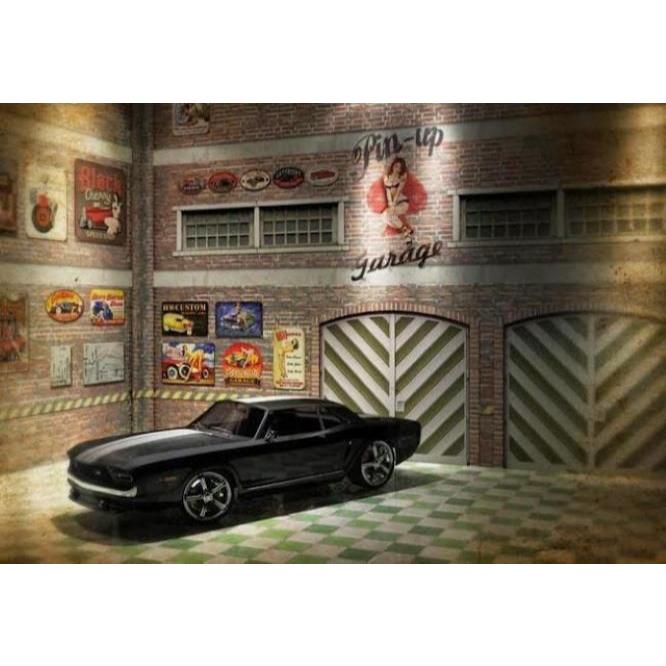 DIY Papercraft Diorama Garage Pin Up Garage Minature Paper Craft