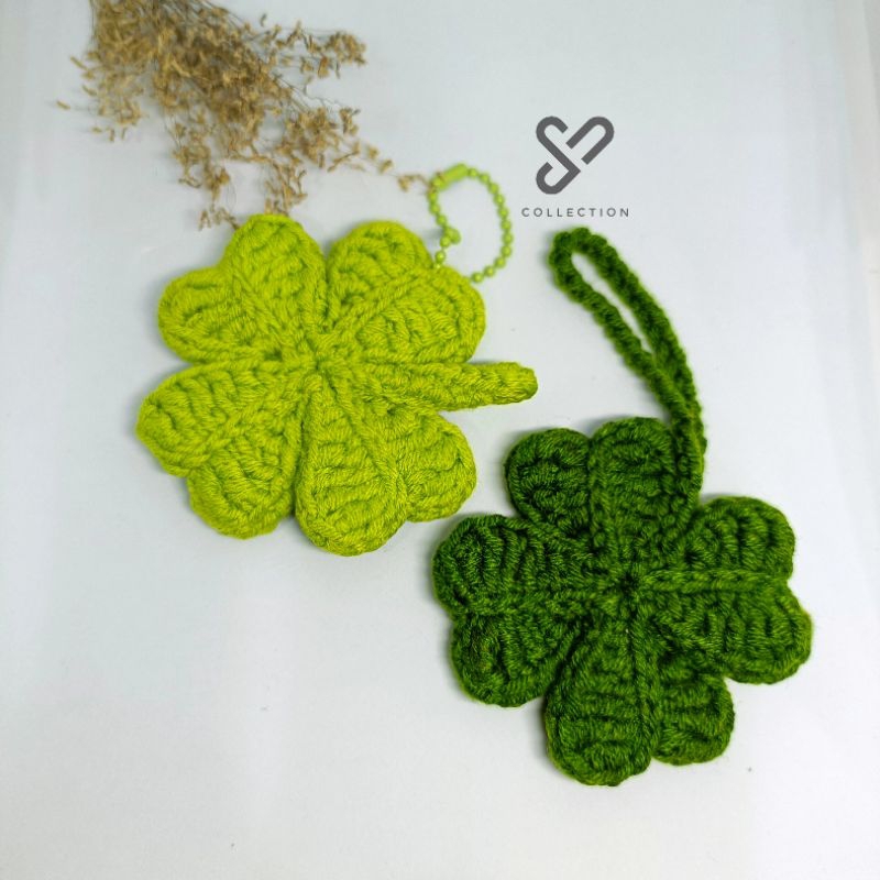 GANTUNGAN CLOVER KEYCHAIN CROCHET | พวงกุญแจโคลเวอร์