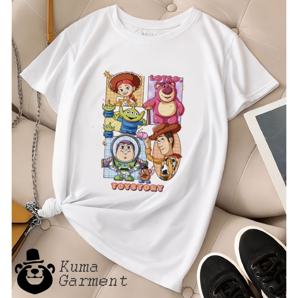 เสื้อสําหรับผู้หญิงและผู้ชายสําหรับวัยรุ่นและผู้ใหญ่ Soft Cotton LOTSO TOY STORY 2 Motif