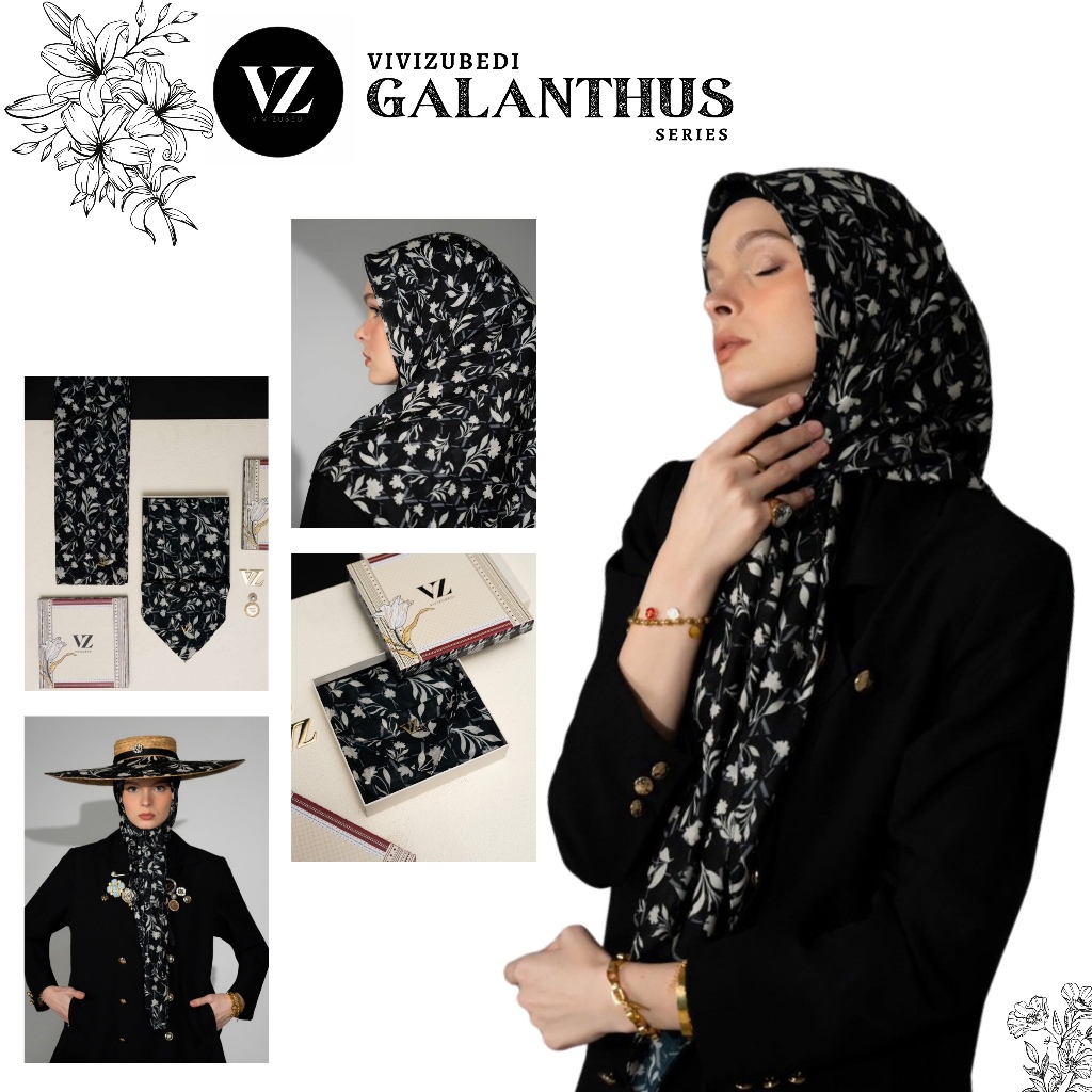 VZ Galanthus Scarf / VZ Scarf Galanthus ORIGINAL by Vivi Zubedi / VZ GALANTHUS VOAL SCARF VIVISBEDI