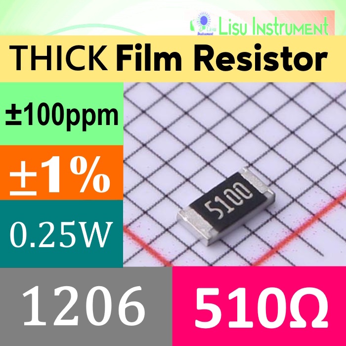 510R 1206 ±1% THICK ตัวต้านทานฟิล์มตัวต้านทานชิป SMD 5100