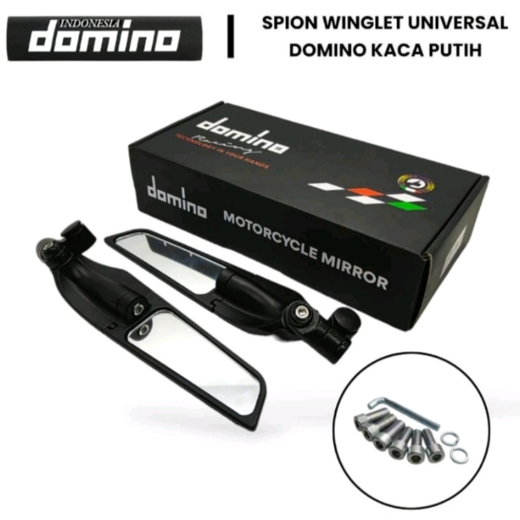 Domino Winglet Mirrors Type 1367-G กระจกนูนสากลสําหรับ Vario ทั้งหมด, Beat, Nmax, Pcx, Aerox, Mio รถมอเตอร์ไซด์และรถมอเตอร์ไซด์อื่นๆ