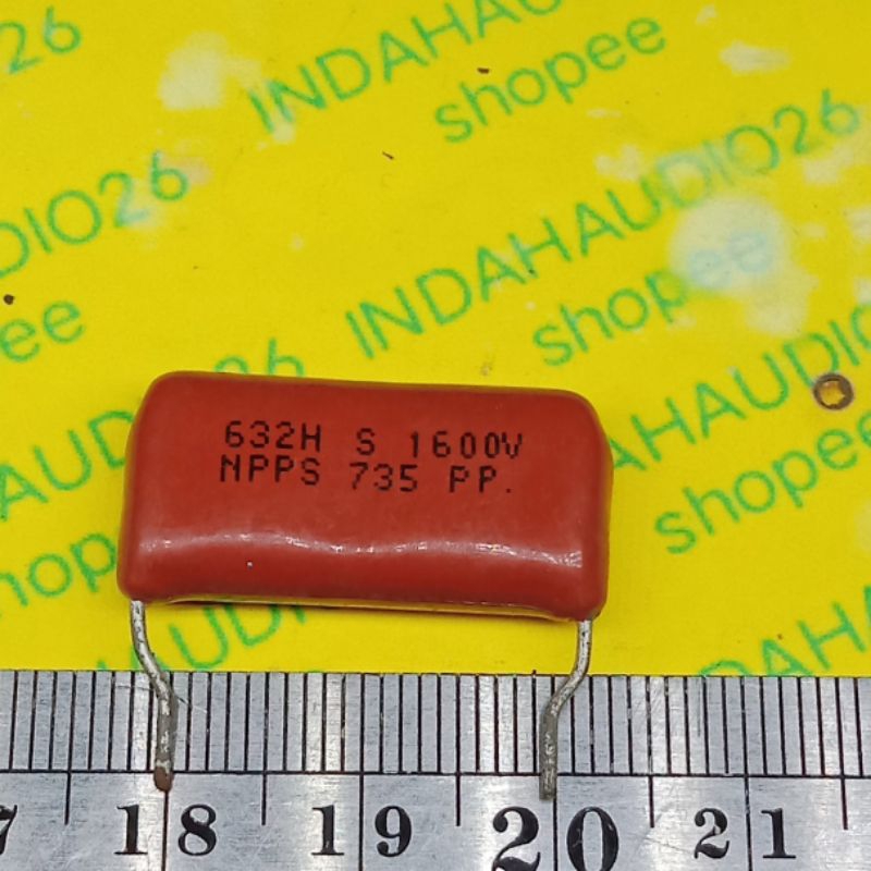 MERAH 632 1.6kv 20mm 632H S 1600v mylar 6n3 6.3n 6.3nf สีแดงอ่อน